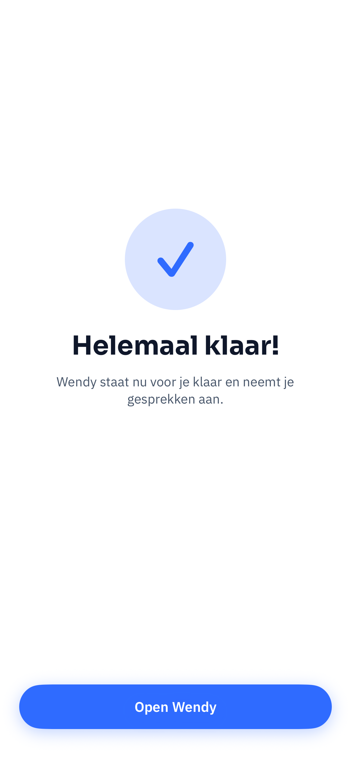 Scherm dat aangeeft dat de installatie klaar is