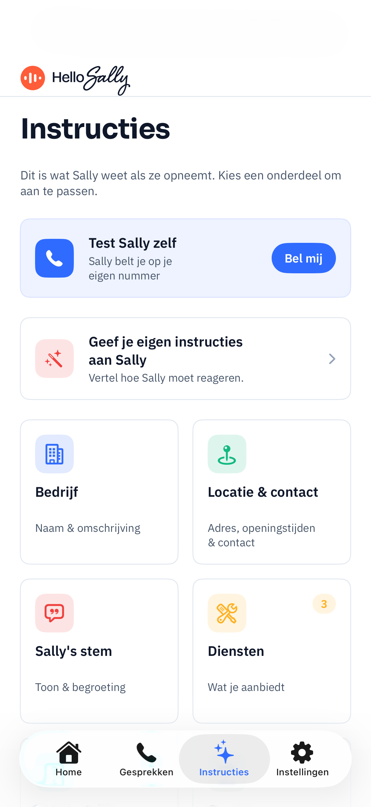 Eigen instructies geven aan Wendy in de Hello Wendy app